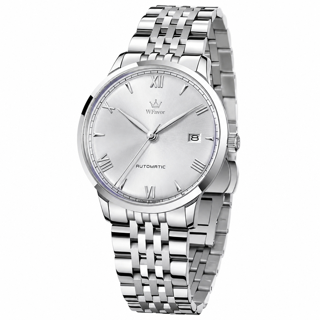 Watchfavor classic dress watch, angled detail